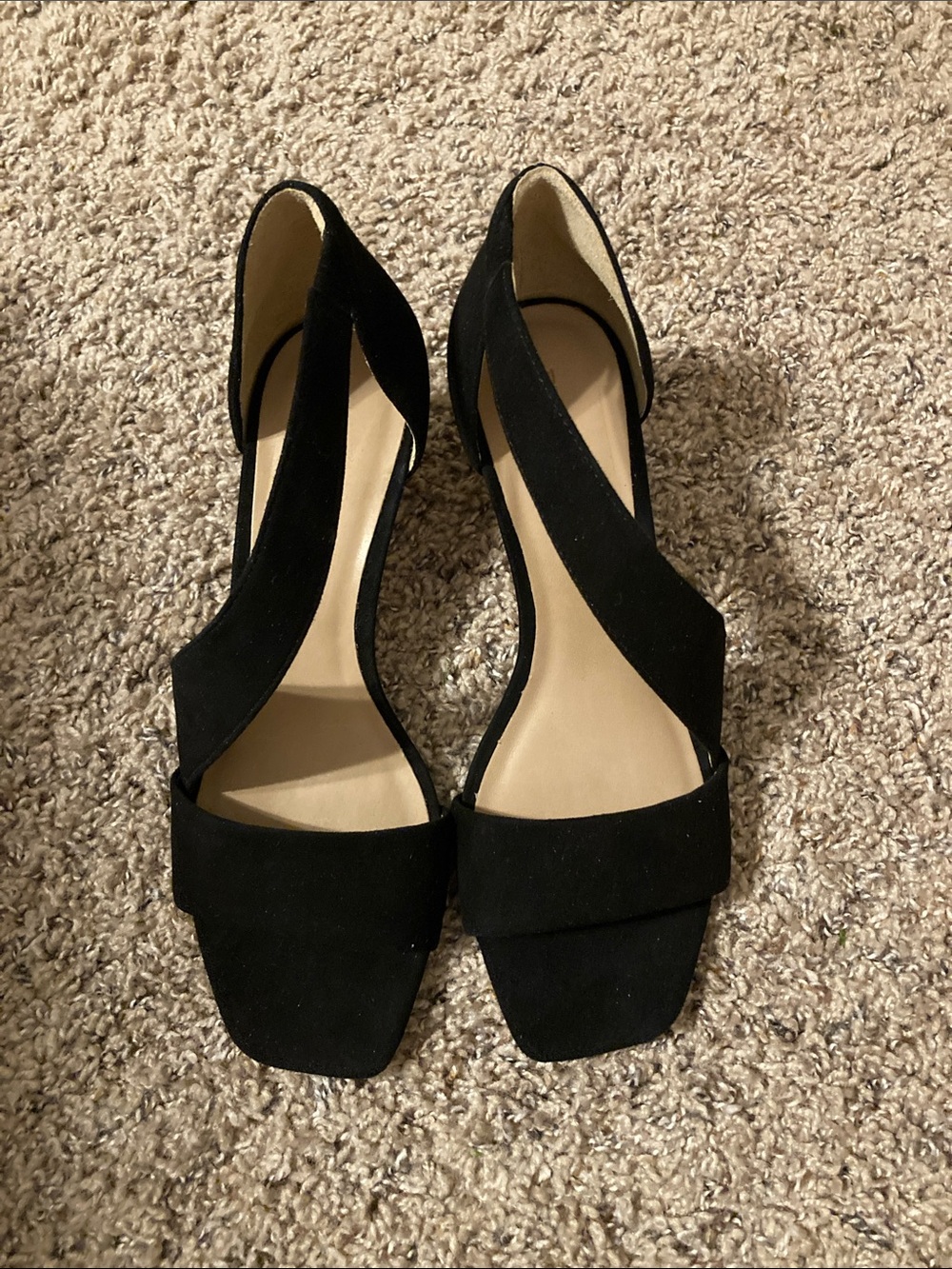 Bernardo Black Suede Camille Heels